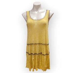 Mystree Size Small Yellow Sun Dress/semi Sheer Cover-Up